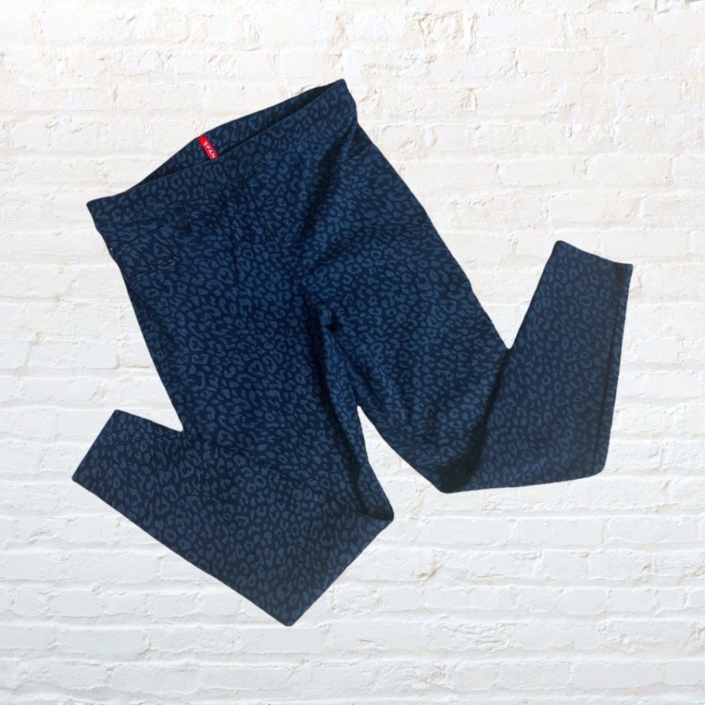 Spanx Medium Blue Cheetah Print Leggings|Jeggings